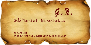 Gábriel Nikoletta névjegykártya